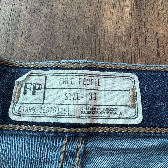 Free People Embroidered Straight Leg Jeans - Blue and Multicolor - Picture 3 of 8